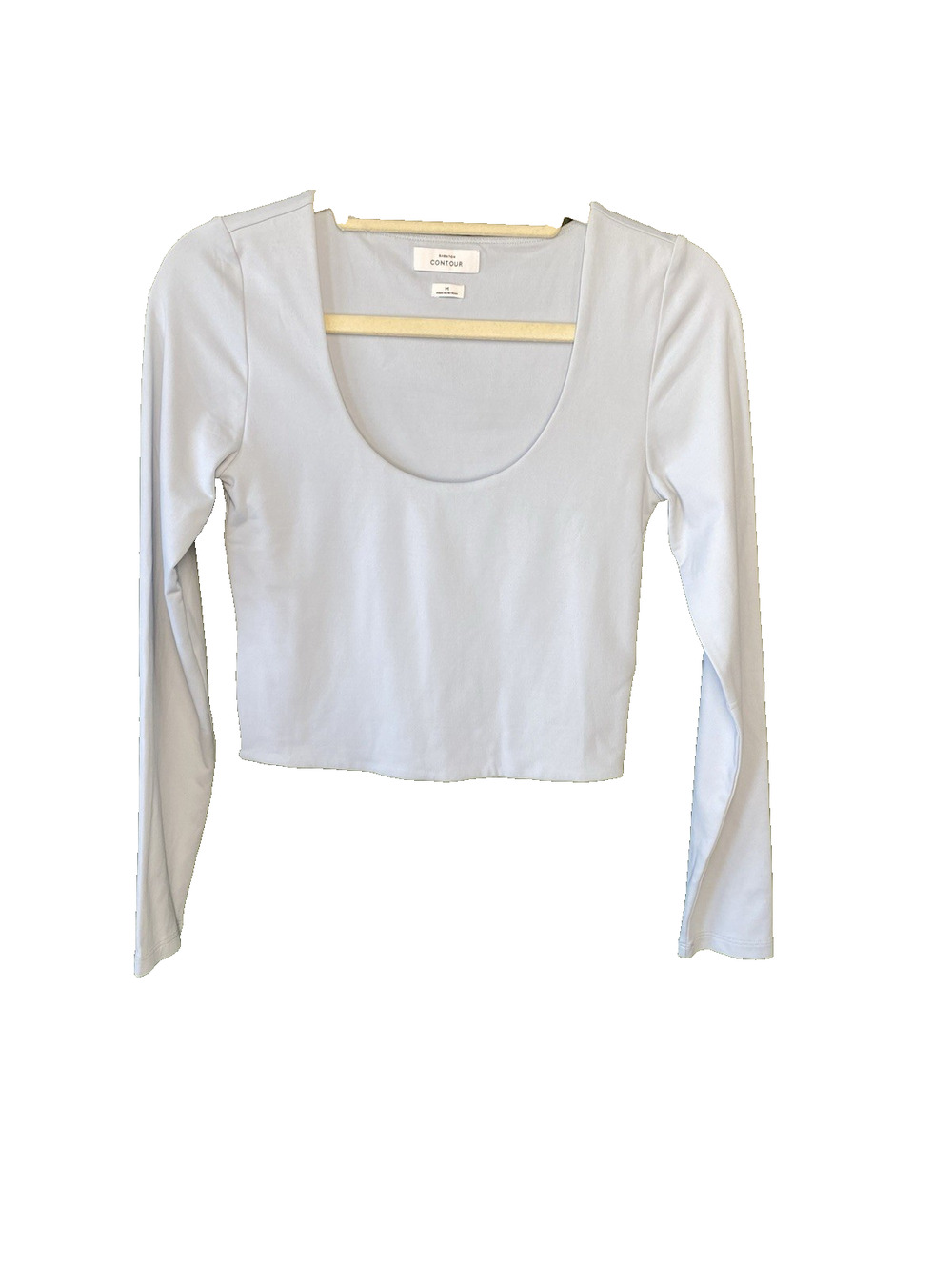 Babaton Aritzia Shirt Womens Medium Contour Scoop Neck Long Sleeve Cropped Top